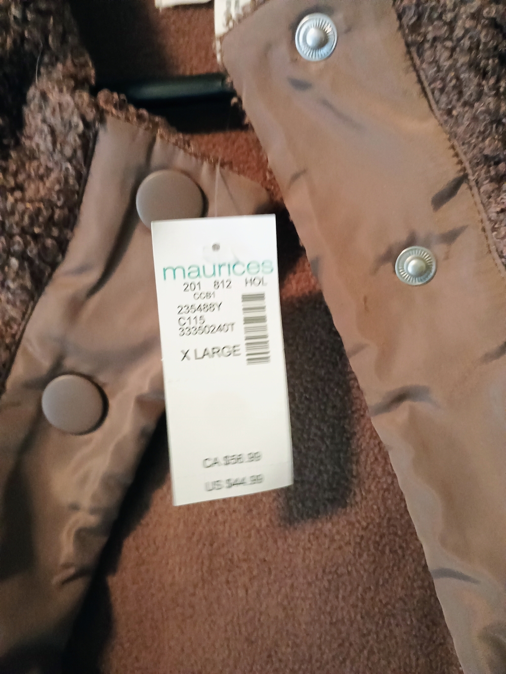 Cozy Sherpa Utility Vest - Brown - Picture 2 of 3